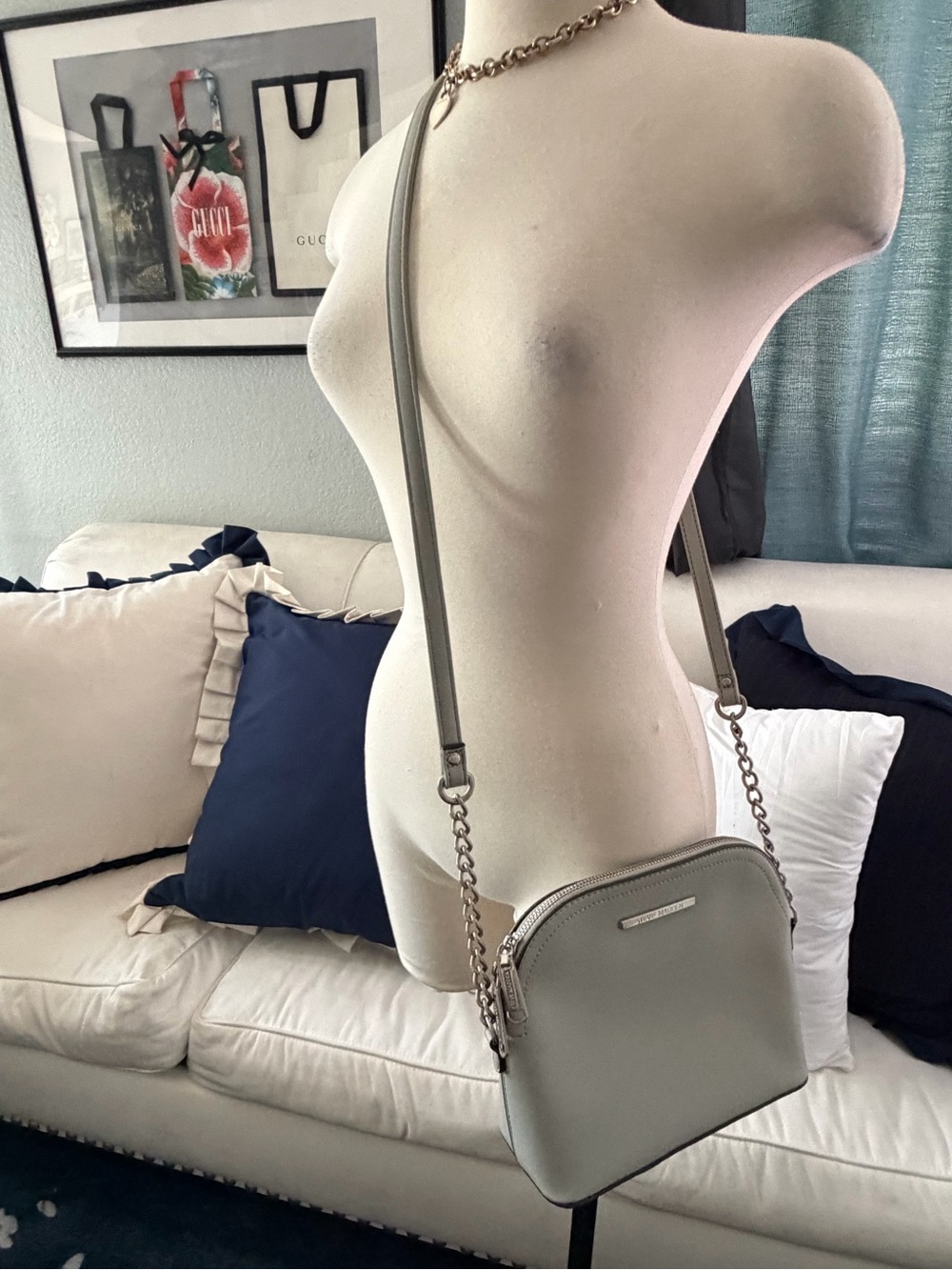 Steve Madden Gray Crossbody with Chain Strap